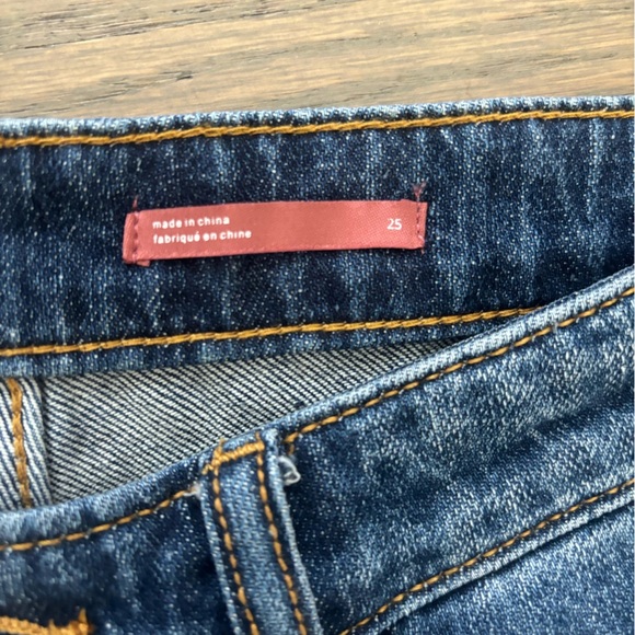 Anthropologie Pilcro Dark Wash Distressed Skinny Jeans women’s size 25 - Picture 5 of 6